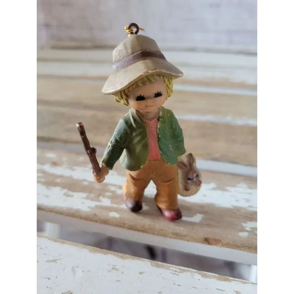 Vintage black eyes child rabbit ornament Xmas‎ tree holiday home decor